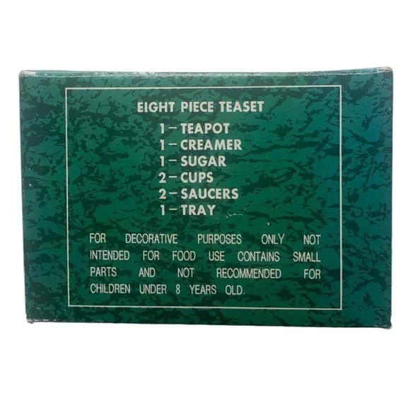 New World Bazaars Inc. Floral Fantasy Miniature Tea 8 Piece Set Beige - Picture 7 of 8